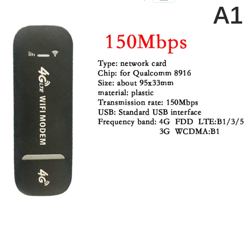 4G LTE Trådløs USB Dongle Mobilt Bredbånd 150 Mbps Stick black 8b7e | Fyndiq